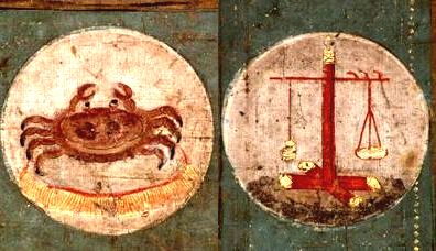 Cancer & Libra in Star Mandala (Kumeta-dera temple, 12th century, Osaka, Japan)